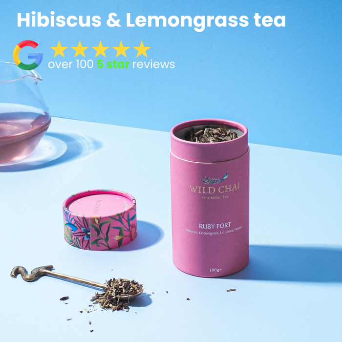 WILD CHAI - Ruby Fort - Herbal Hibiscus Tea | as featured in Vogue & GQ